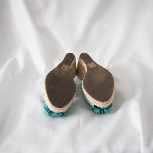 Turquoise peep toe wedges - Picture 4 of 4